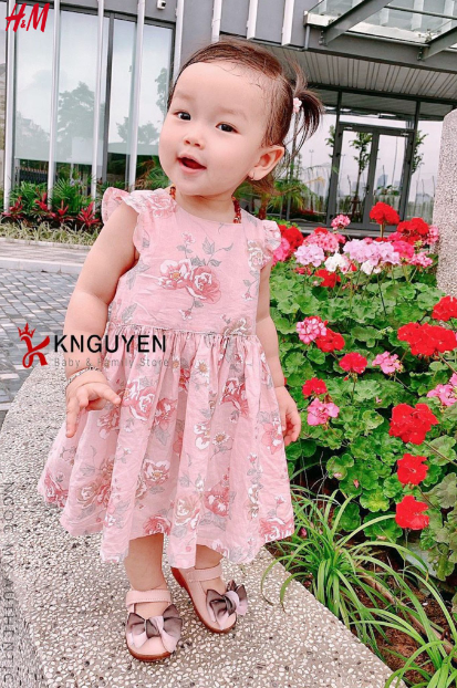 Váy cánh tiên bé gái họa tiết hoa hồng H&M Auth New Tag có sẵn 0922738001