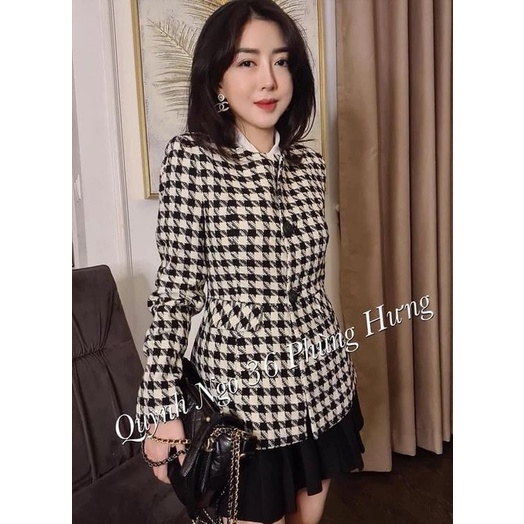 Áo khoác họa tiết Houndstooth Zara Auth New Tag có sẵn 8465/465 8465465