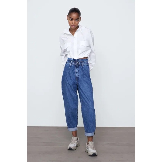 Quần Jean Baggy chun eo dáng rộng Zara Auth New Tag có sẵn 8197/863 8197863