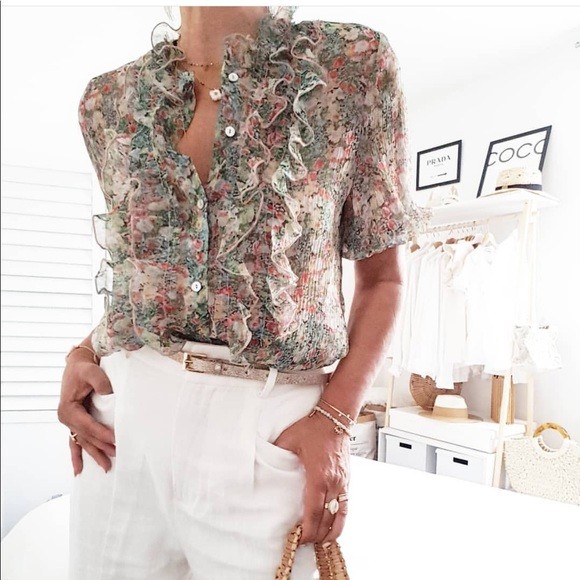 Áo kiểu dạng voan mỏng Zara Auth new tag có sẵn 4786/240 4786240