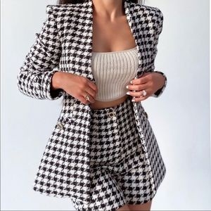 Áo khoác Blazer dạ kẻ cài eo Zara Auth New Tag có sẵn 8557/120 8557120