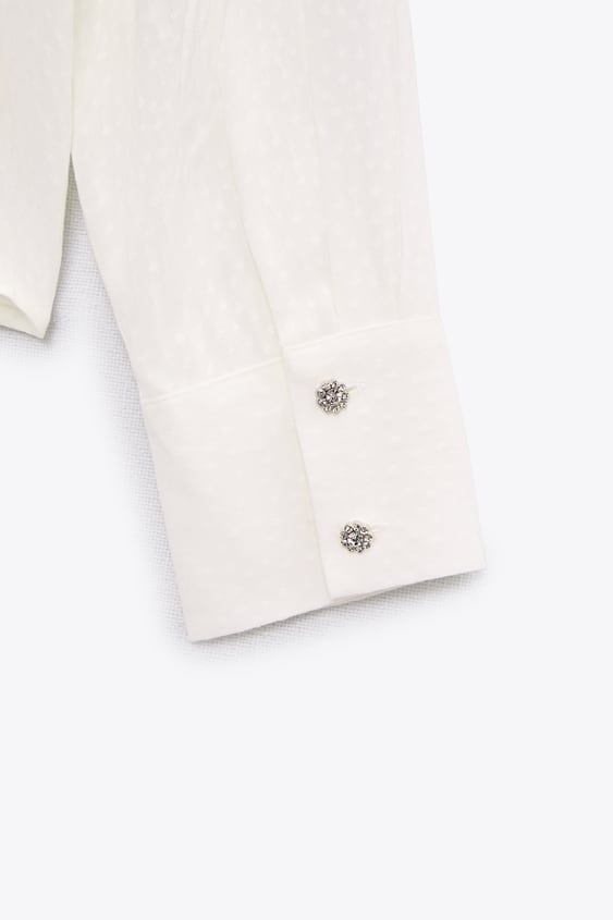 Áo blouse kèm nơ cổ V Zara Auth New Tag có sẵn 7969/250 7969250