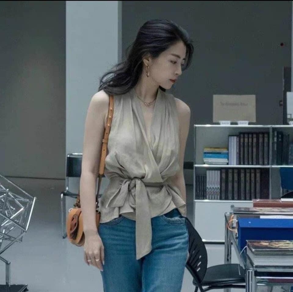 Áo blouse vạt chéo đai nơ Zara Auth New Tag có sẵn 4886/083 4886083