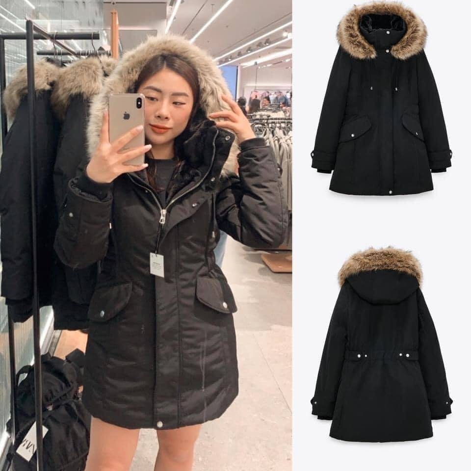 Áo khoác Parka chống nước dáng dài Zara Auth new tag có sẵn 3427/711 3427711