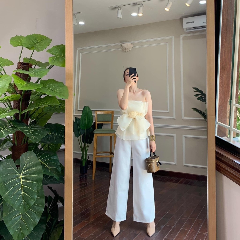 Áo kiểu hở vai đính hoa Zara Auth New tag có sẵn 7842/832 7842832