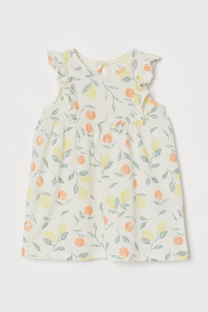 Váy cánh tiên bé gái chất liệu cotton Ruffle-trimmed Jersey Dress H&M Auth New Tag có sẵn 0928133008