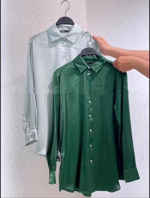 Áo sơ mi lụa dáng dài cổ Đức Zara Auth New Tag có sẵn 3666/061 3666061 7969/242 7969242