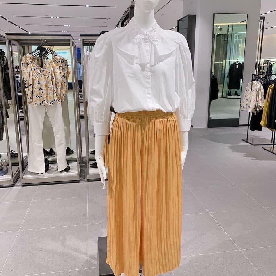 Quần xếp ly ống rộng chun eo Zara Auth New Tag có sẵn 0787/020 0787020