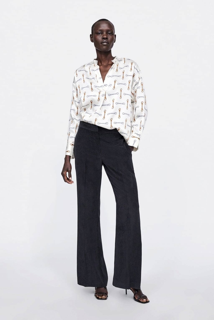 Áo sơ mi dáng rộng vạt sau dài Zara Auth New Tag có sẵn 8488/143 8488143