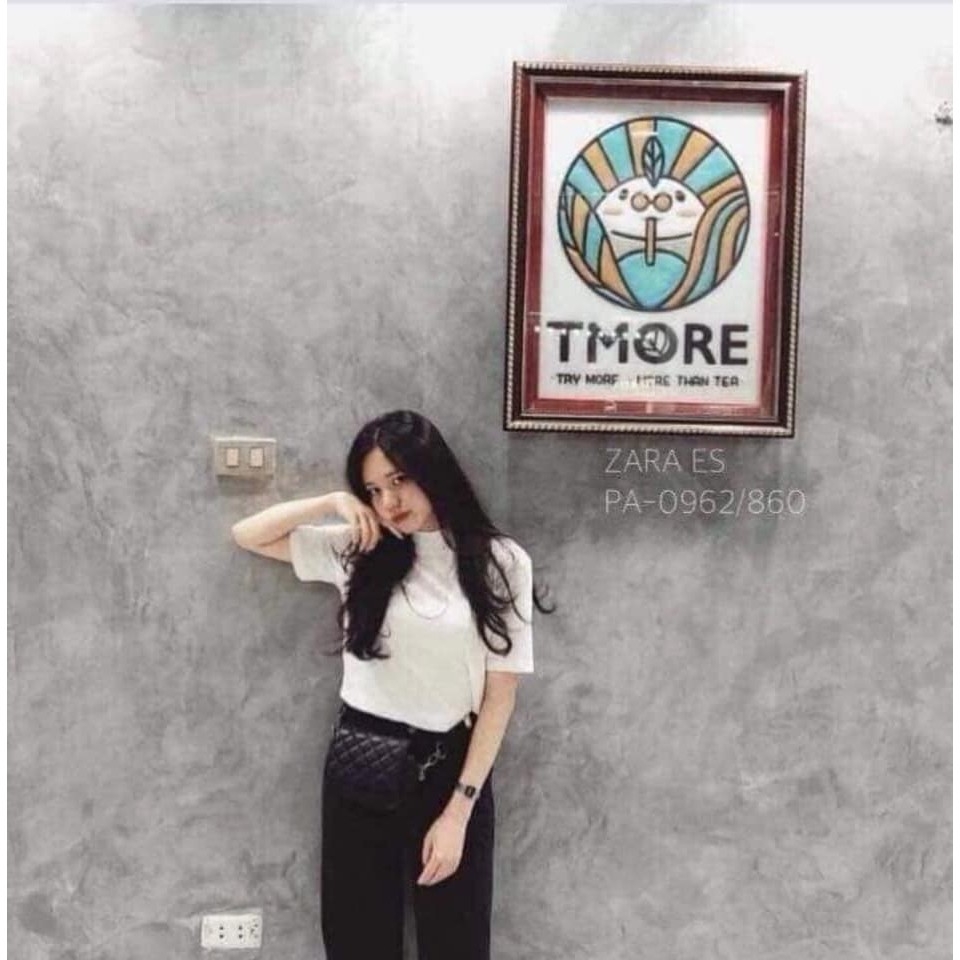 Áo phông cổ tròn Zara Auth new tag có sẵn 0962/860 0962860
