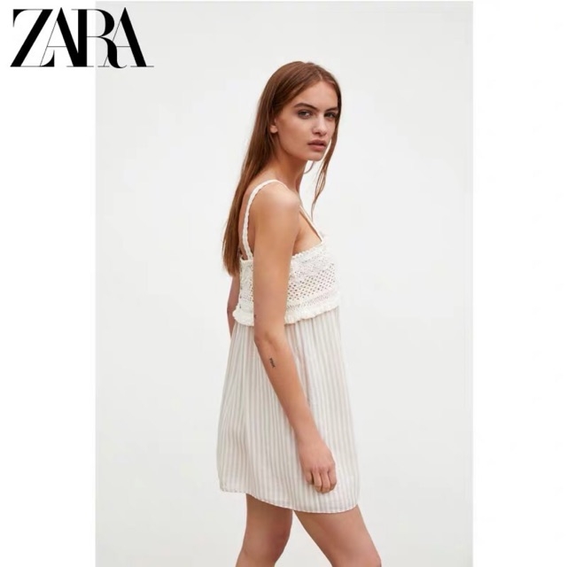 Váy hai dây dáng ngắn thêu viền Zara Auth New Tag có sẵn 0881/120 0881120