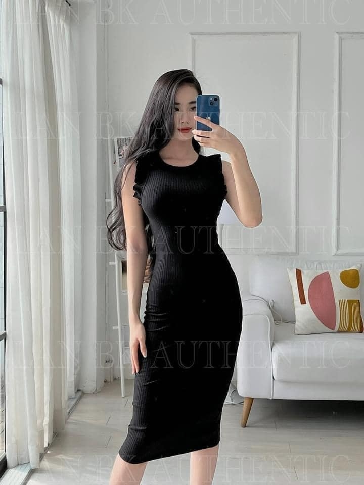 Váy dáng dài ôm body viền vai Zara Auth New Tag có sẵn 0962/172 0962172 1443/172 1443172