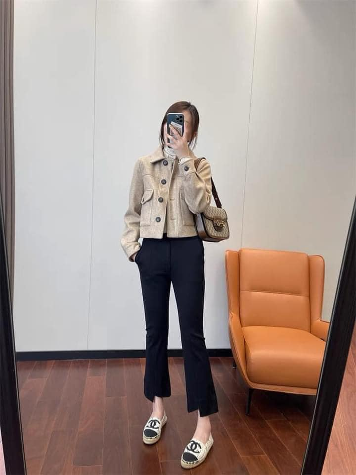 Áo khoác dáng ngắn vải dạ mềm Zara Auth New Tag có sẵn 8372/027 8372027