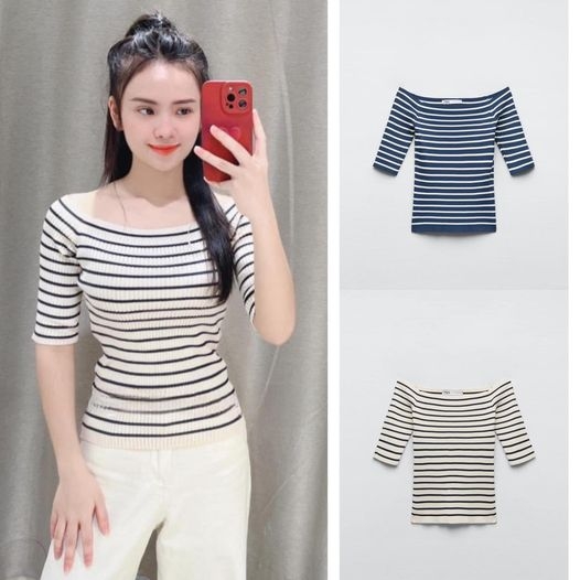 Áo len mỏng dáng vừa cổ thuyền Zara Auth New Tag có sẵn 8689/103 8689103
