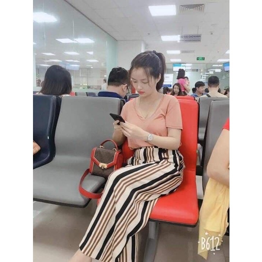 Quần dáng suông cạp cao co dãn đính khuy Zara Auth new tag có sẵn 7102/170 7102170
