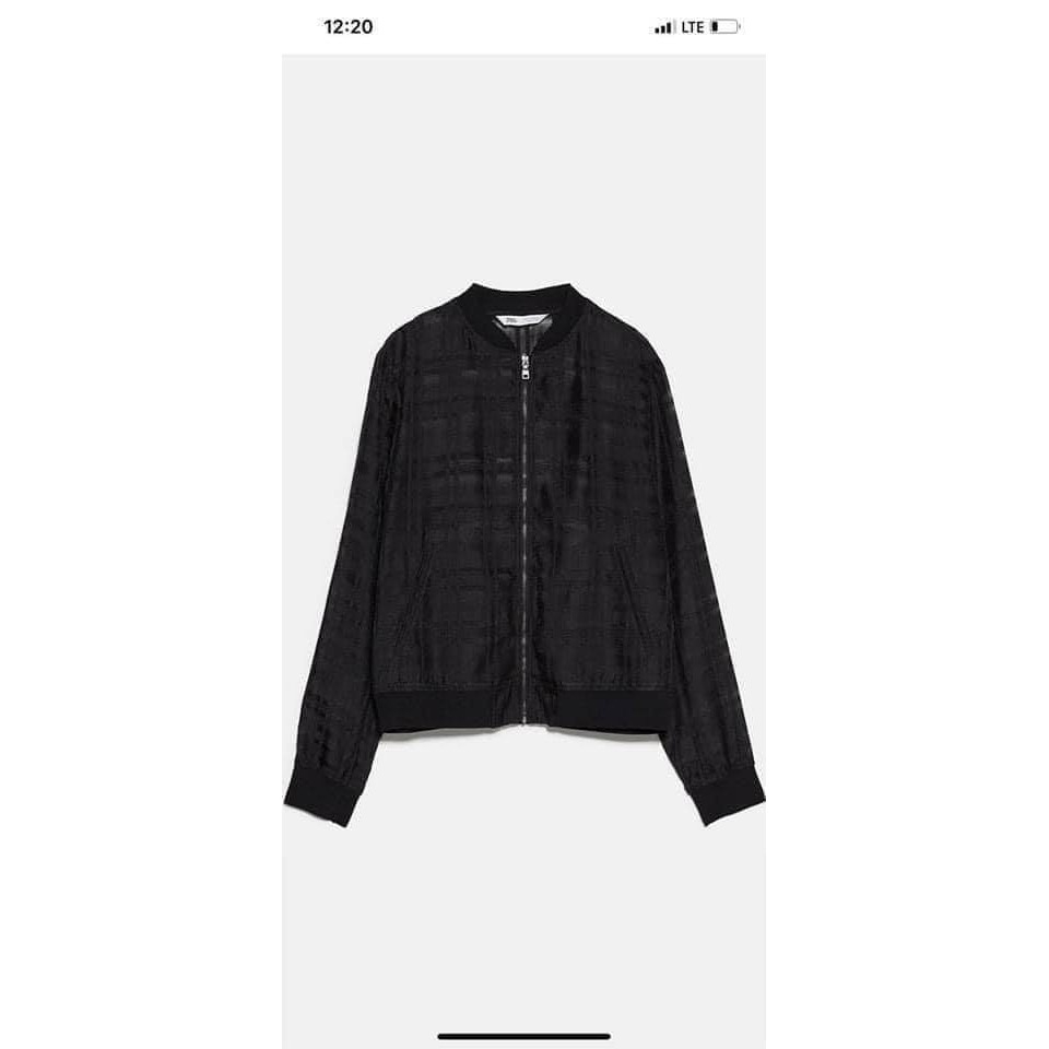 Áo khoác bomber nhẹ dạng lưới Zara Auth new tag có sẵn 5854/222 5854222