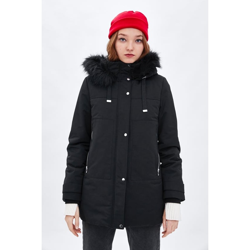 Áo khoác parka có mũ chống nước Zara Auth New tag có sẵn 1255/245 1255245