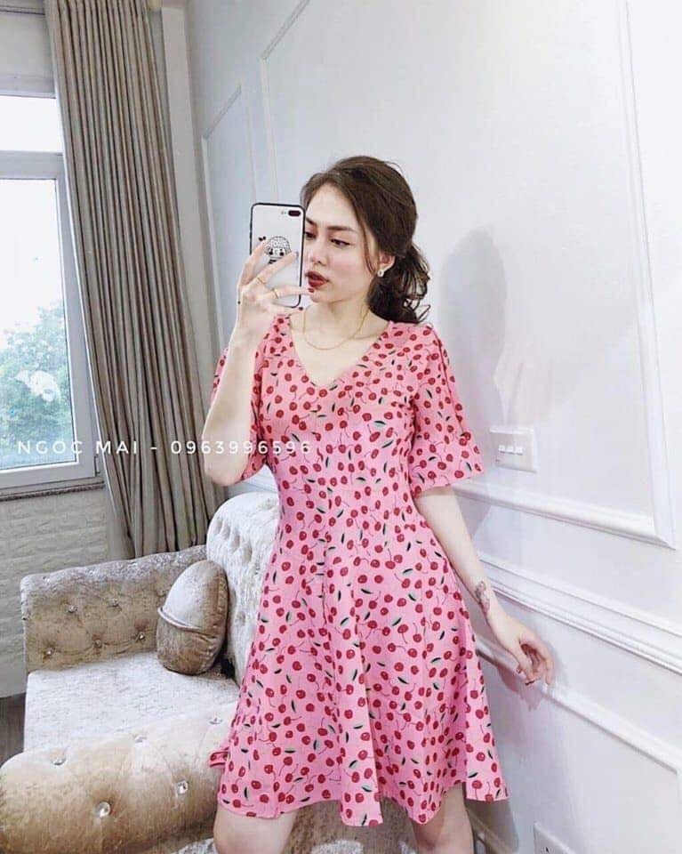 Váy dáng ngắn cherry Zara Auth New Tag có sẵn 7385/121 7385121