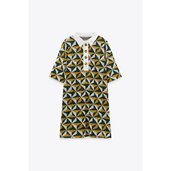 Váy đan dáng suông họa tiết Zara Auth New tag có sẵn 5039/035 5039035 bầu mặc được