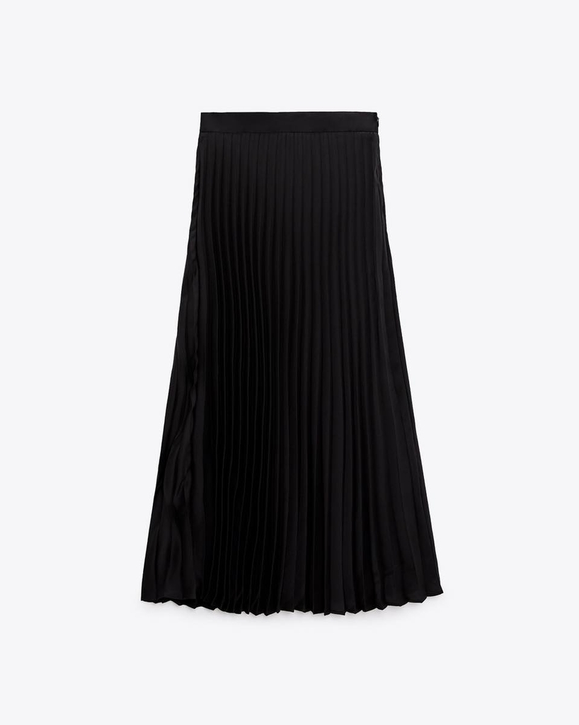 Chân váy xếp ly Zara dáng dài khóa sườn eo Auth New Tag có sẵn 4387/248 4387248
