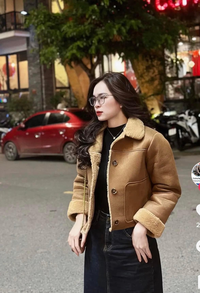 Áo da lộn lót lông mịn cài khuy Zara Auth New Tag có sẵn 6318/243 6318243