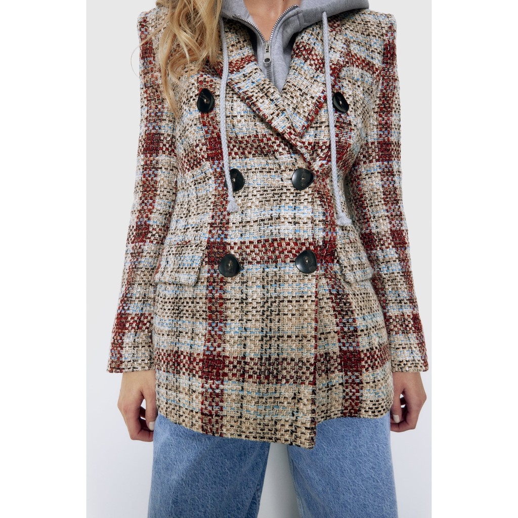 Áo khoác dạ Blazer tweed Zara Auth new tag có sẵn 2065/200 2065200