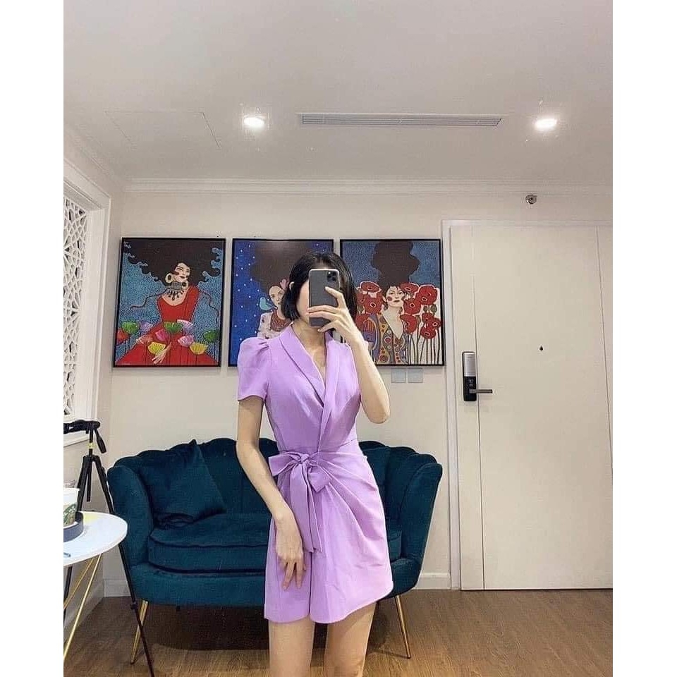 Jumpsuit dáng blazer ngắn vạt chéo tay bồng Zara Auth new tag có sẵn 2708/811 2708811