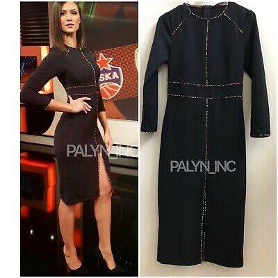 Váy dáng dài công sở khóa lưng viền beo, xả vạt trước tay lỡ Zara Auth New Tag có sẵn 9878/171 9878171