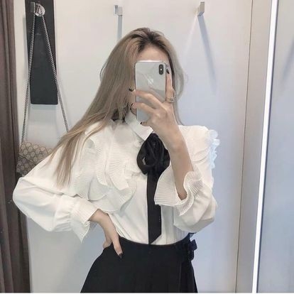 Áo kiểu kèm nơ Zara Auth New tag có sẵn 7969/235 7969235