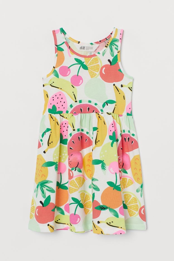 Váy thun không tay chất liệu cotton họa tiết Fruits H&M Auth New Tag có sẵn 0739659037