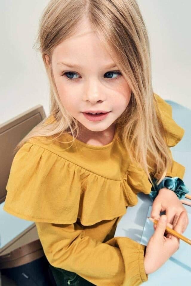 Áo blouse bé gái viền cổ H&M Auth New Tag có sẵn 0980885001