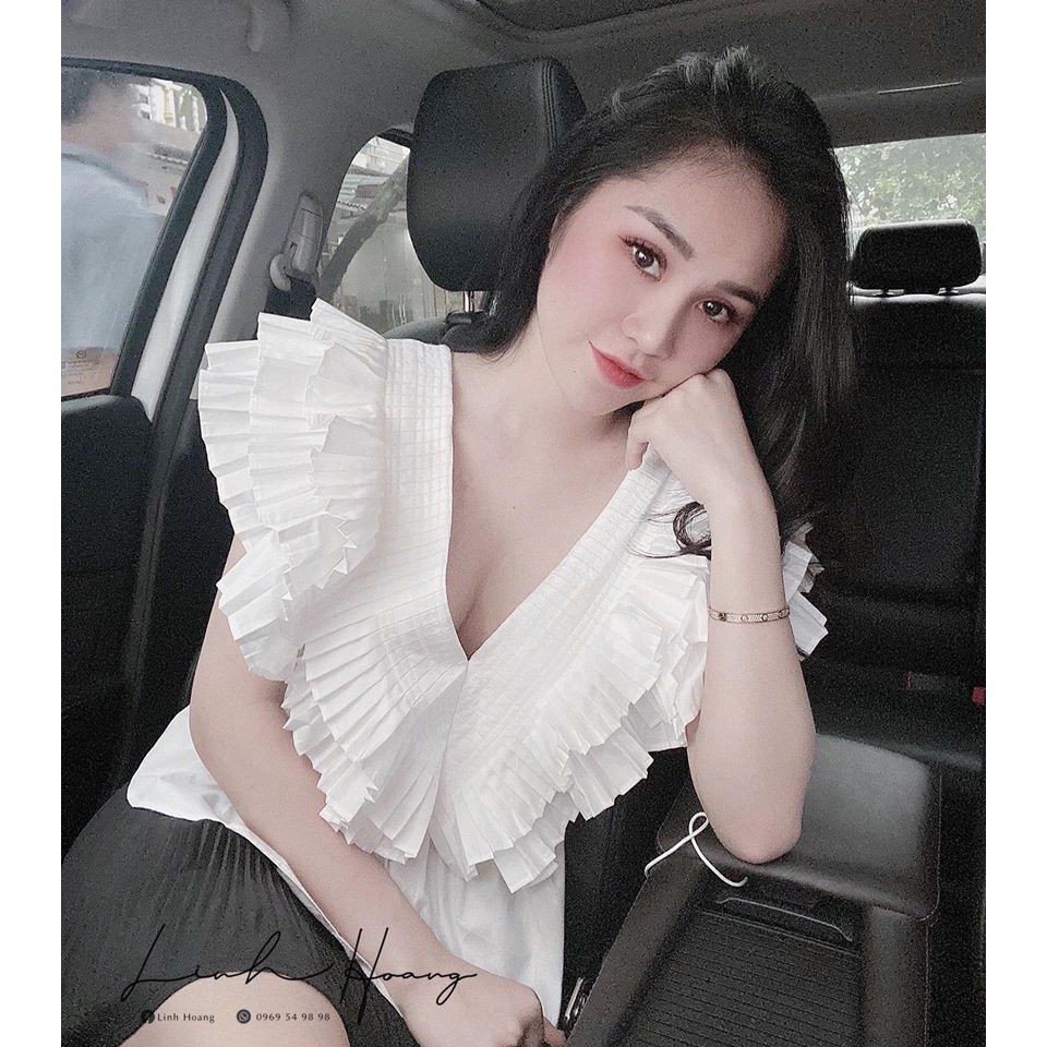 Áo kiểu cổ V Zara Auth New tag có sẵn 0881/006 0881006