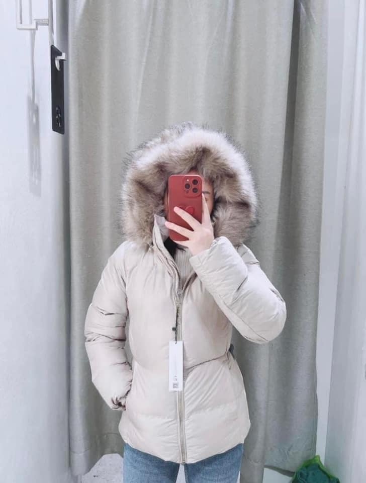 Áo khoác phao chống nước có mũ, lông có thể tháo rời Zara Auth New Tag có sẵn 8073/242 8073242