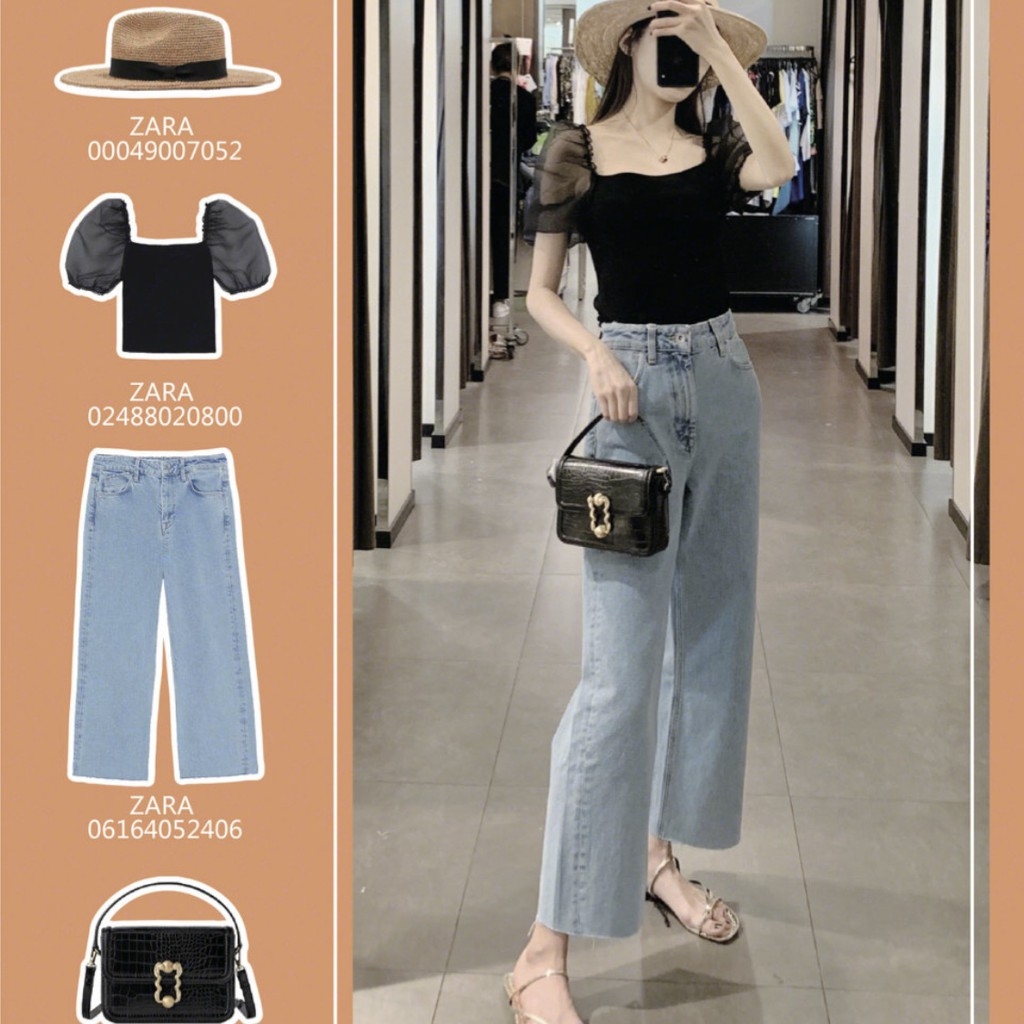 Áo kiểu len tay bồng Zara Auth new tag có sẵn 2488/020 2488020