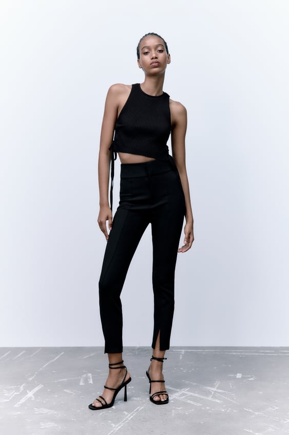 Quần Legging dáng dài xẻ gấu Zara Auth New Tag có sẵn 4432/225 4432225