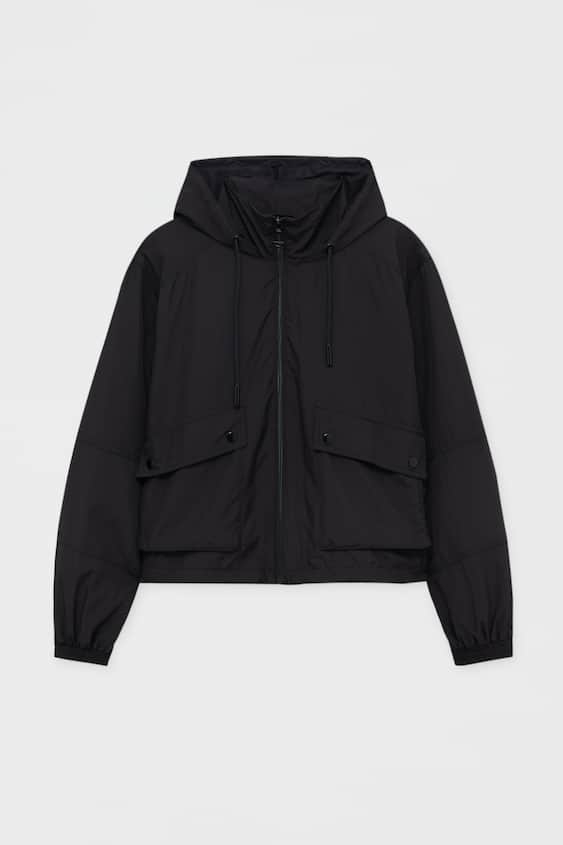 Áo khoác gió chất nhẹ có mũ, đai eo điều chỉnh Pull&Bear Auth New Tag có sẵn 8715/202 8715202