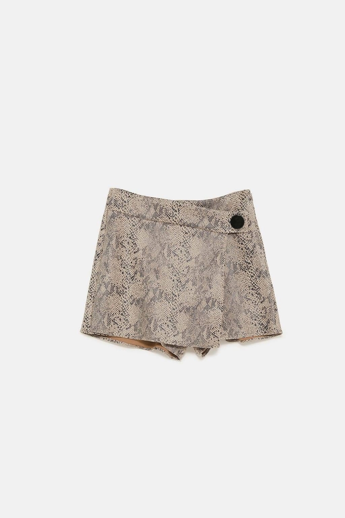 Chân váy skort họa tiết da rắn vạt lệch Zara Auth New Tag có sẵn 9640/223 9640223