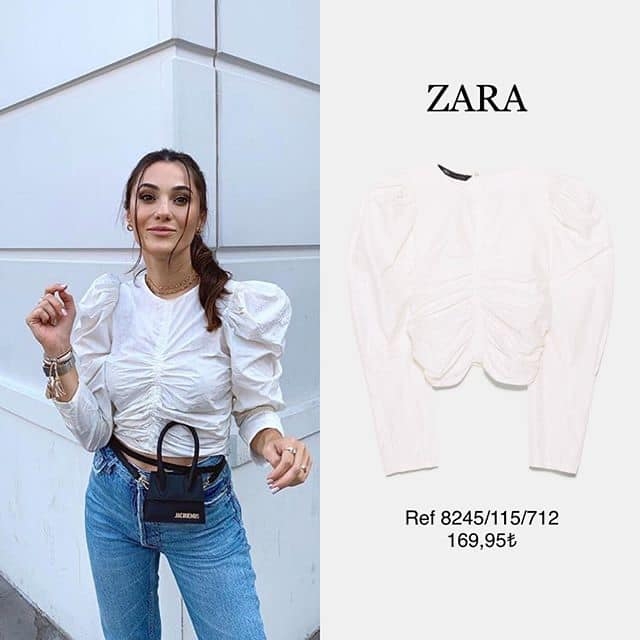 Áo blouse chun ngực dáng crop Zara Auth New Tag có sẵn 8245/115 8245115