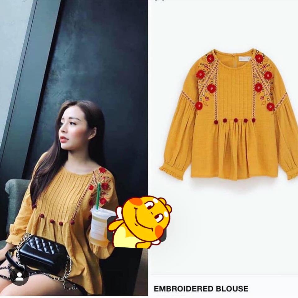 Áo blouse thêu họa tiết Zara Auth có sẵn 9061/601 9061601