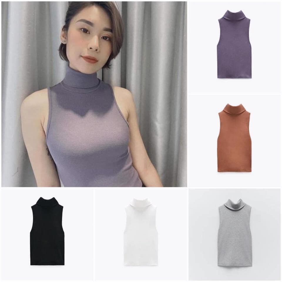 Áo sát nách cổ ống Zara Auth new tag có sẵn 3641/804 3641804