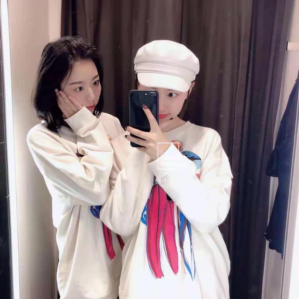Áo nỉ dài tay dáng dài Zara auth new tag có sẵn
