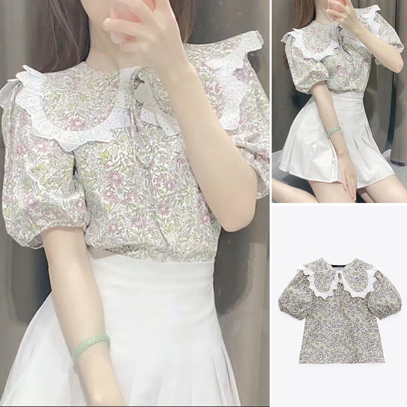 Áo hoa dáng vừa viền cổ Zara Auth New Tag có sẵn 2298/062 2298062