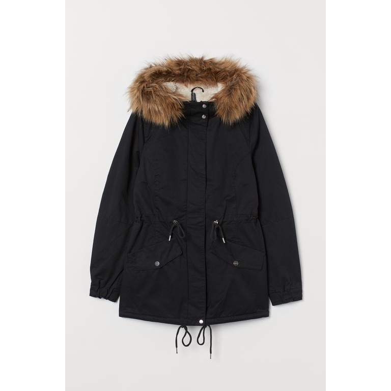 Áo Parka lót lông màu đen H&M Auth new tag có sẵn 0650122001 0721266001
