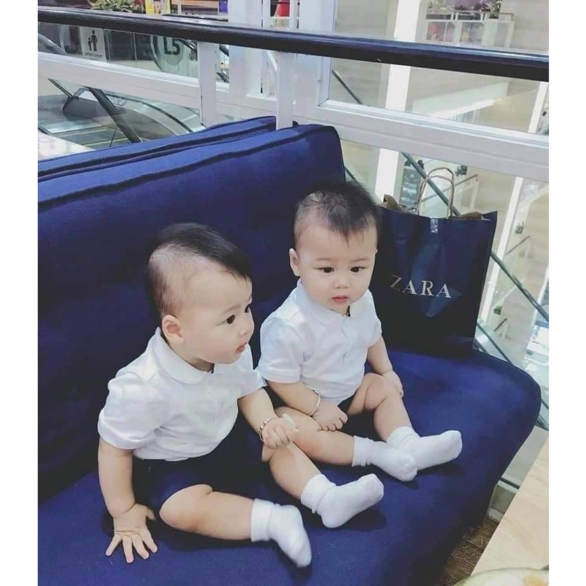 Áo trắng cổ Polo cho bé trai/bé gái H&M Auth New Tag có sẵn 0696178017