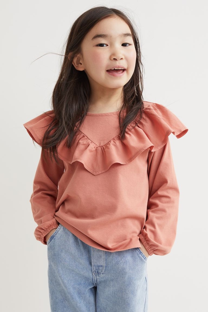 Áo blouse bé gái viền cổ H&M Auth New Tag có sẵn 0980885002