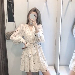 Váy chấm bi dáng ngắn cổ V Zara Auth new tag có sẵn 8741/245 8741245