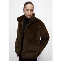 Áo khoác lông dáng ngắn cổ cao Zara Auth New Tag có sẵn 6318/228 6318228