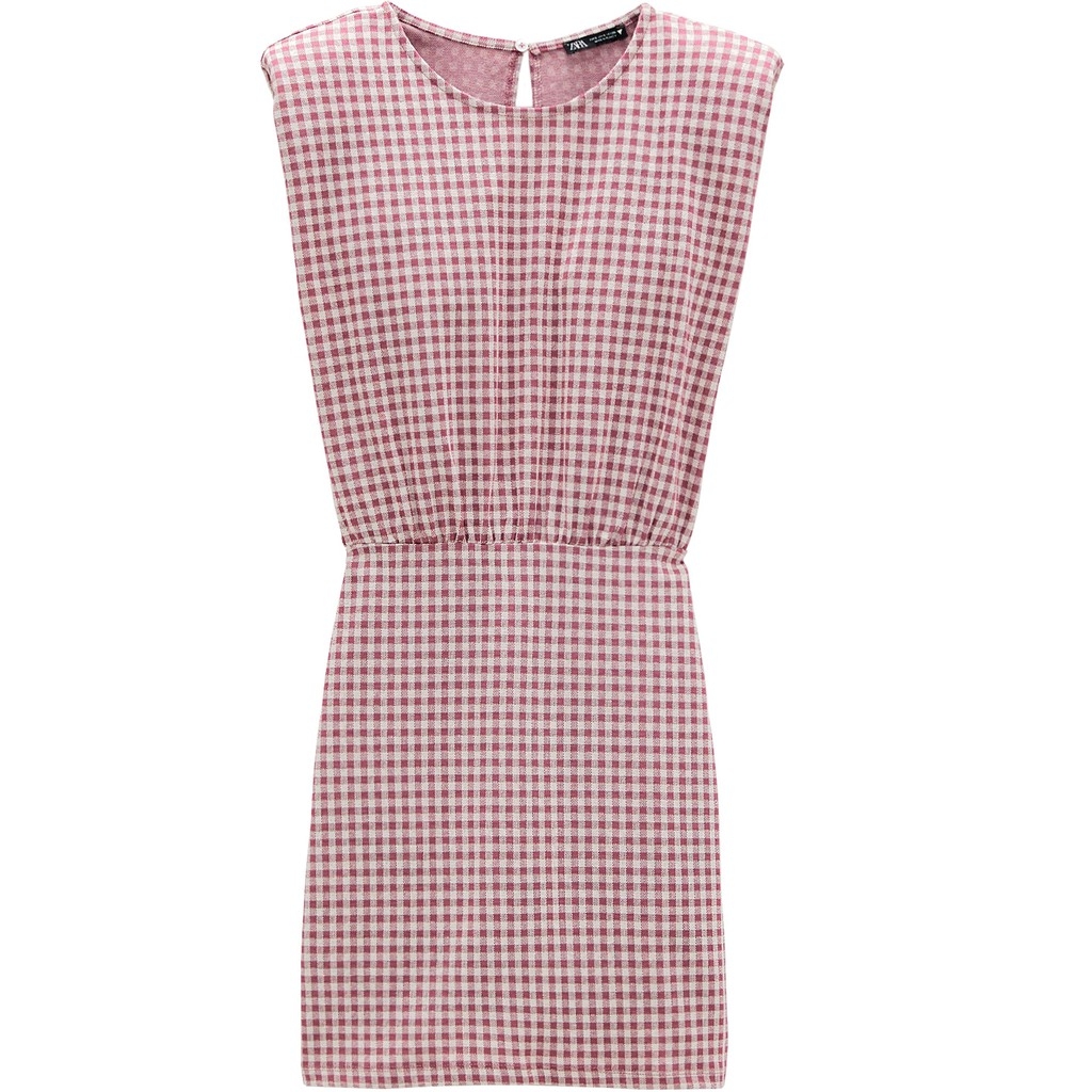 Váy dáng ngắn kẻ đệm vai Zara Auth New Tag có sẵn 4215/426 4215426
