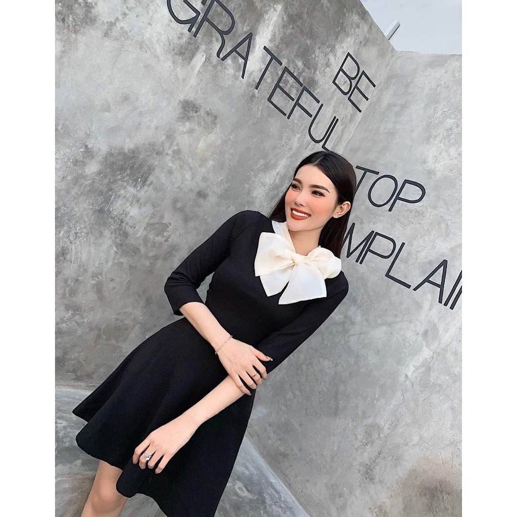 Váy len nơ trắng hot hit Zara Auth new tag có sẵn