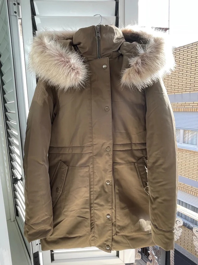Áo khoác dáng dài chống nước có mũ, mũ/lông mũ có thể tháo rời, eo điều chỉnh Zara Auth New Tag có sẵn 0518/044 0518044